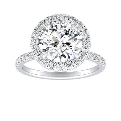 Auriya 14k Gold 2ctw Moissanite Halo Diamond Engagement Ring 5/8ct TDW
