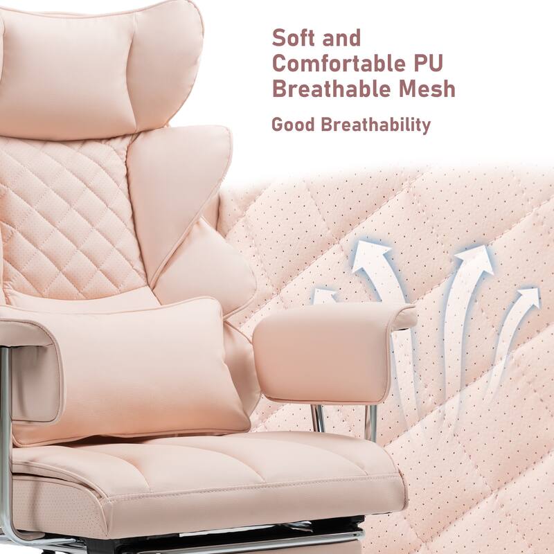 8-Point Massage Gaming Chair, Ergonomic Office Chair, Adjustable Backrest 90-135, Adjustable Armrests