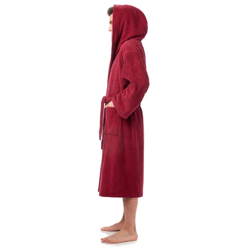 Men's Turkish Cotton Hooded Bathrobe