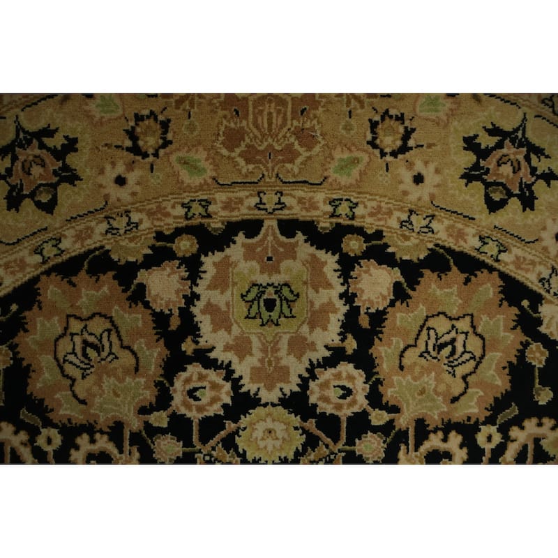 Hand Knotted Oriental 100% Wool Carpet Traditional All-Over Black Ziegler Area Rug - 4' 2'' X 4' 2''