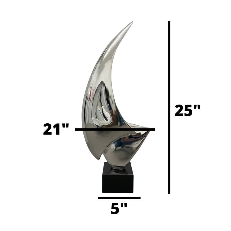 Sail Chrome Table Top Sculpture - N/A