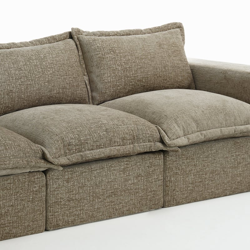 No Assembly Chenille Modular Sectional Sofa Comfy Cloud Couch