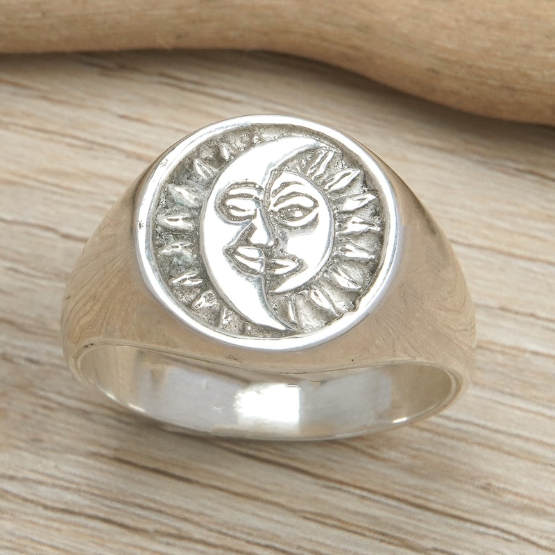Novica Handmade Icon Of Universe Sterling Silver Signet Ring