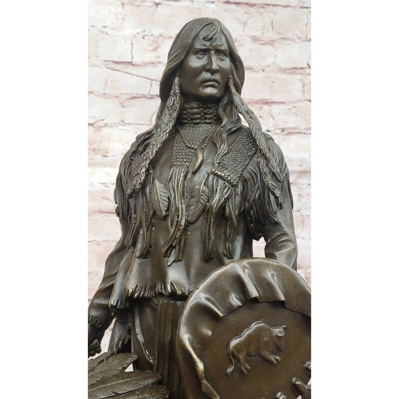 Appeal To The Great Spirit Sioux Chief Indian Bronze Statue By Mario Nick Figurine