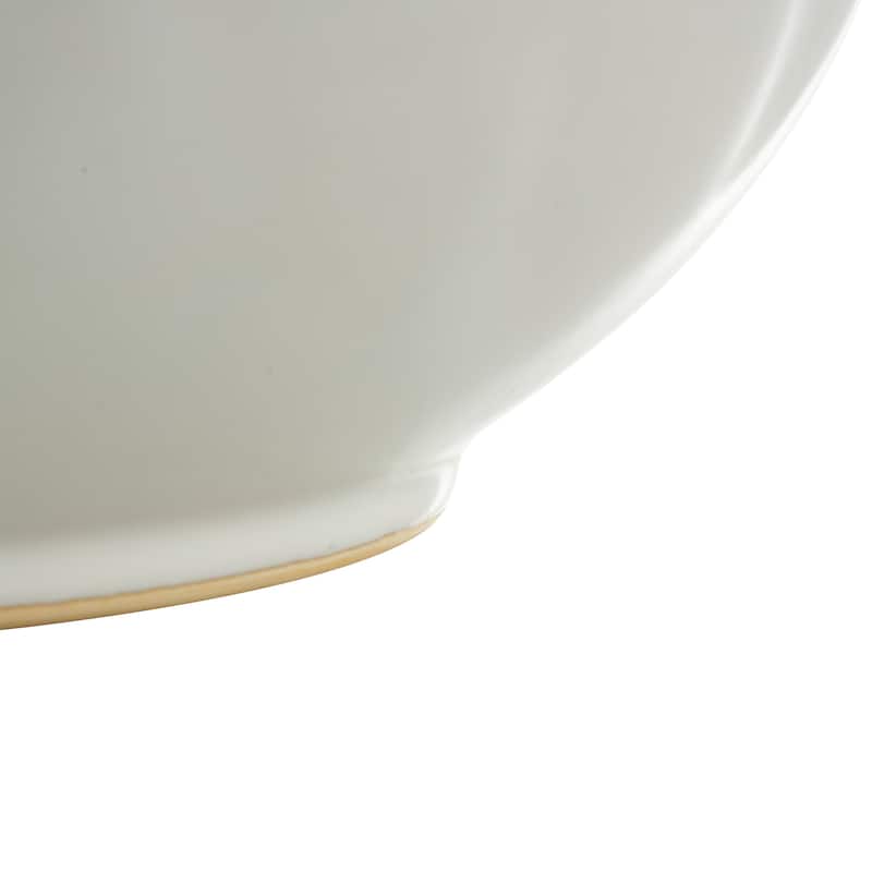 Ceramic Round Wide Decorative Vase with Multiple Openings - White - Roche River Decor