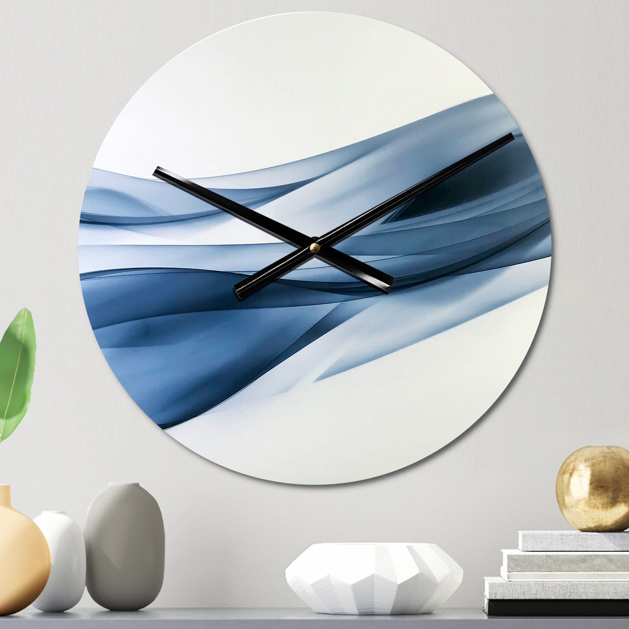 Designart 'Glittering Light Blue Pattern' Oversized Modern Wall Clock