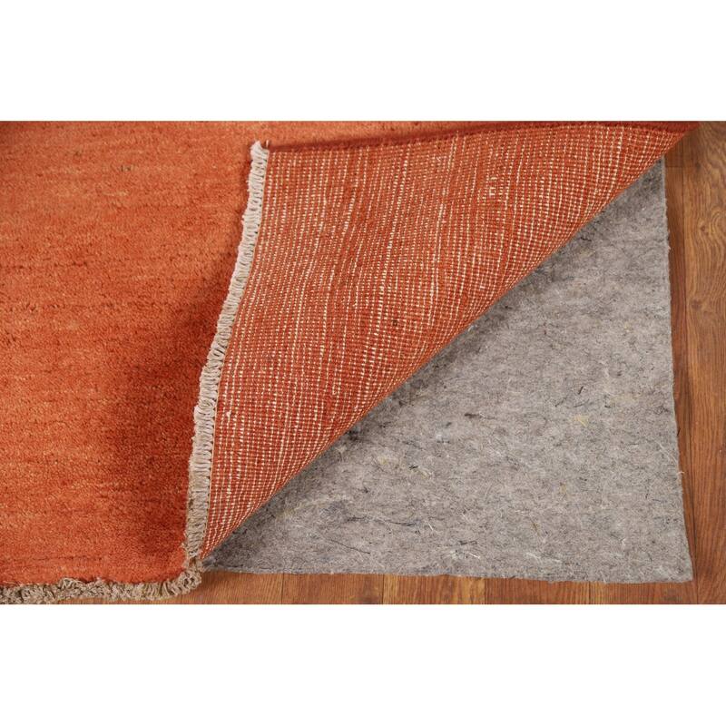 Orange Gabbeh Oriental Foyer Rug Contemporary Handmade Wool Carpet - 3'3"x 4'10"