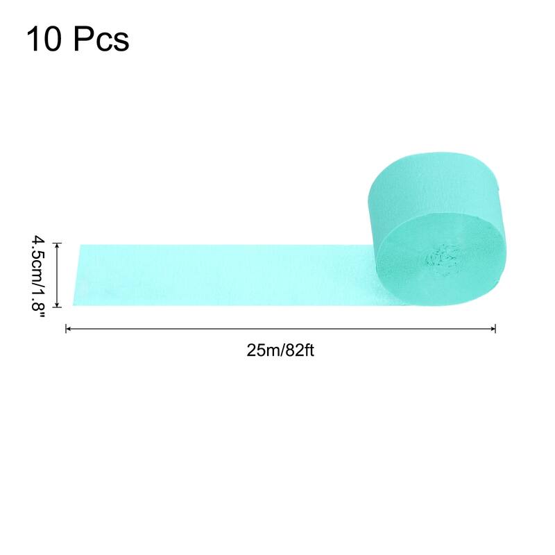Crepe Paper Streamers 10 Rolls for Decoration - Aquatic Green - 1.8 in x 82 Ft/Roll
