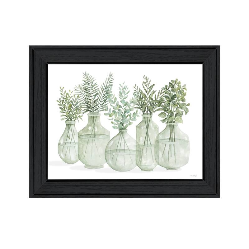 TrendyDecor4U Farmhouse "Simply Sage I" Framed Print Wall Art - Charcoal
