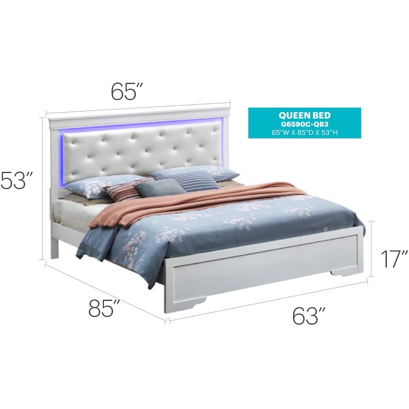 Silver Champagne Queen Bed with Sophisticated Transitional Style, Spacious Frame and Neutral Finish for Modern Bedrooms