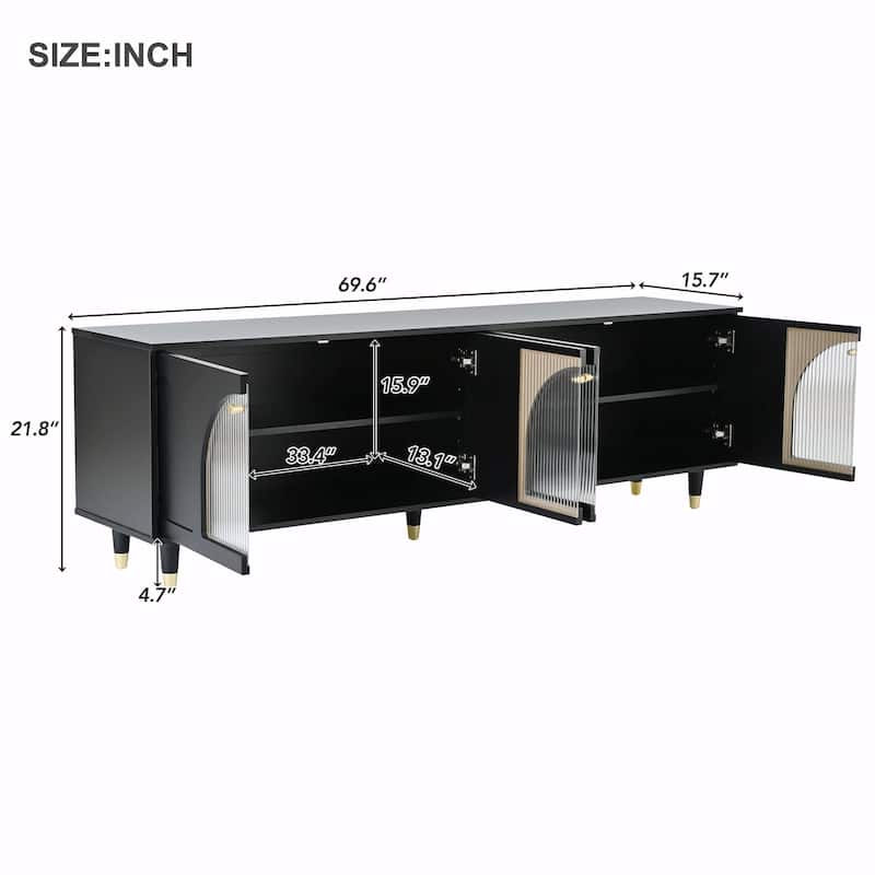Stylish TV Stand with Adjustable Shelves for TVs Up to 78''