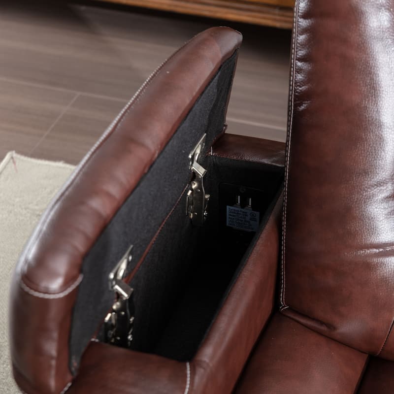 Electric Home Theater Overstuffed Single Reclining Sofa with Hidden Arm Storage