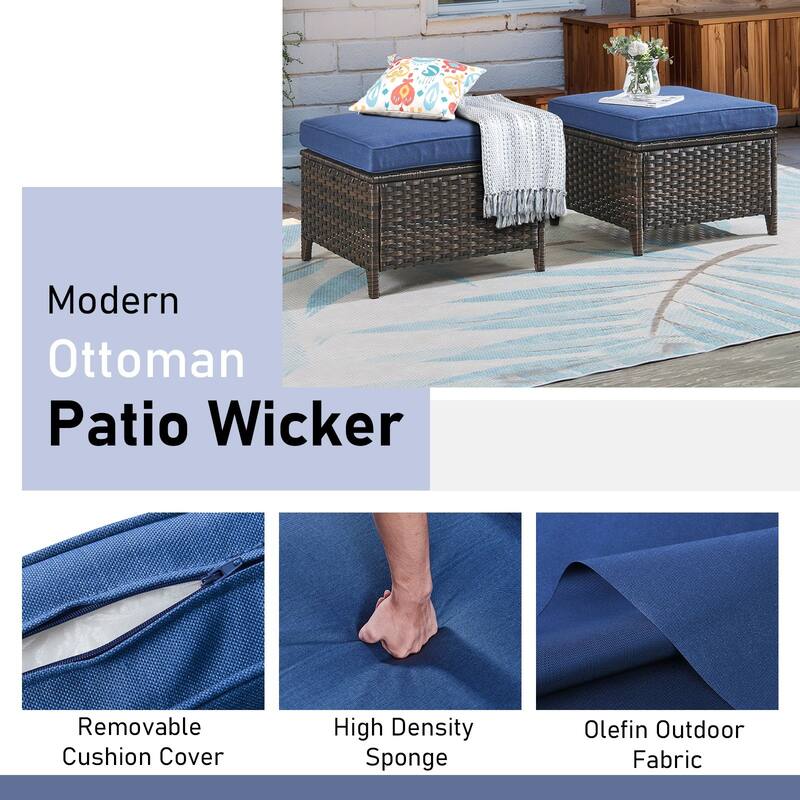 Pocassy 6/7PCS Patio Sofa Swivel Chair with 30" Fire Pit Tab;e