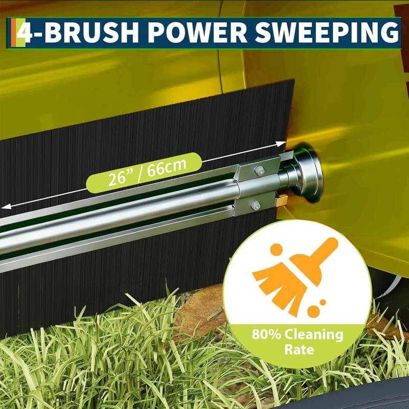 21 Inch Manual Push Lawn Sweeper, 3.5 Cu. Ft. Hopper Capacity Grass Sweeper for Grass Clippings, Leaves, Garden