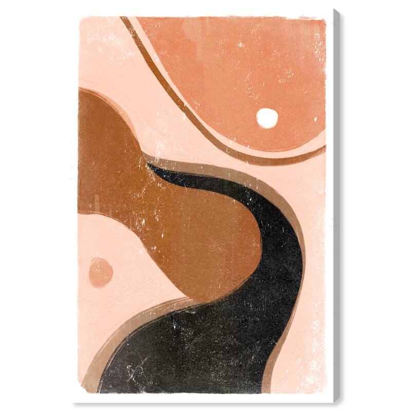 Wynwood Studio Canvas Abstract Finding Energy Black and Pastel Pink Modern & Contemporary Wall Art Canvas Print
