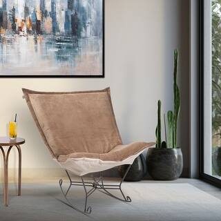 Allan Andrews Puff Rocker with Titanium Frame & Cover, Pana Collection - 40"W x 40"H x 37"D