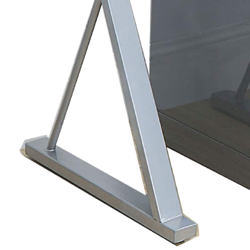 Corrugated Back Metal Frame Desk with USB Docks, Gray and Silver