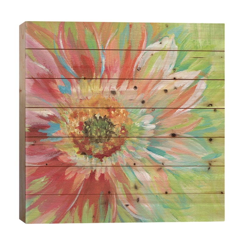 Bright Sunburst Print On Wood by Nan - Multi-Color - 26x26x1.5