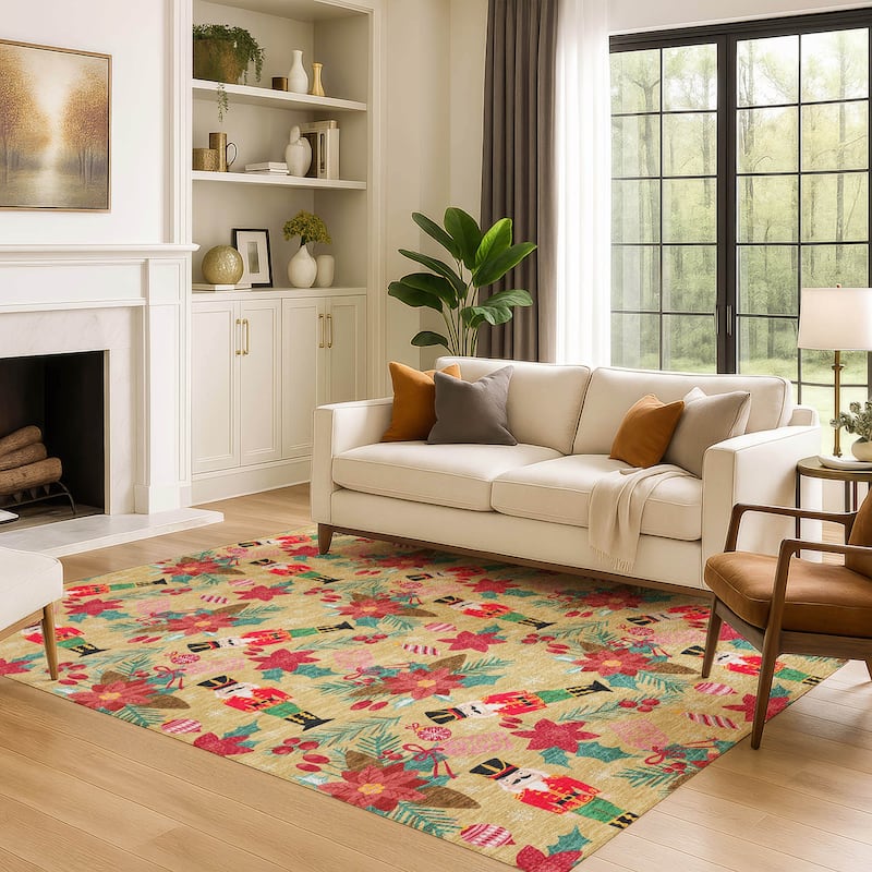 Premium Washable Super Soft Holiday Nutcracker Mayfield Rug