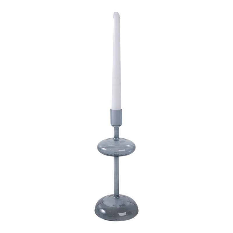Modern Glass Retro Bubble Pillar and Taper Candle Holder Sleek Design