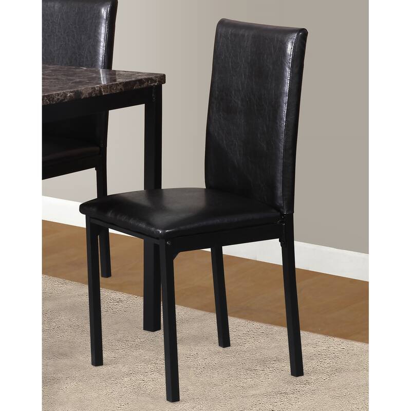 Modern Style 5-Piece Dining Set with Rectangular Table and 4 Upholstered High Back Chairs
