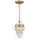 preview thumbnail 2 of 3, Calypso 1 Light Vibrant Gold Mini Chandelier - 7.25'' W x 13.75'' H