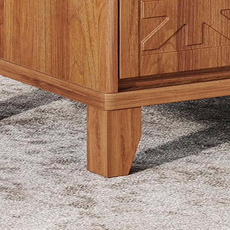 Nightstand Bedside Table with 3 Drawers and Elegant Patterns