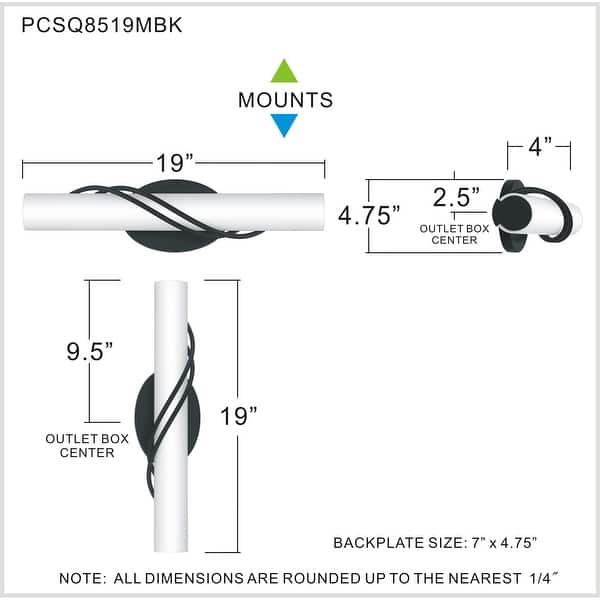 Quoizel Serenade Matte Black 19-inch LED Bath Light