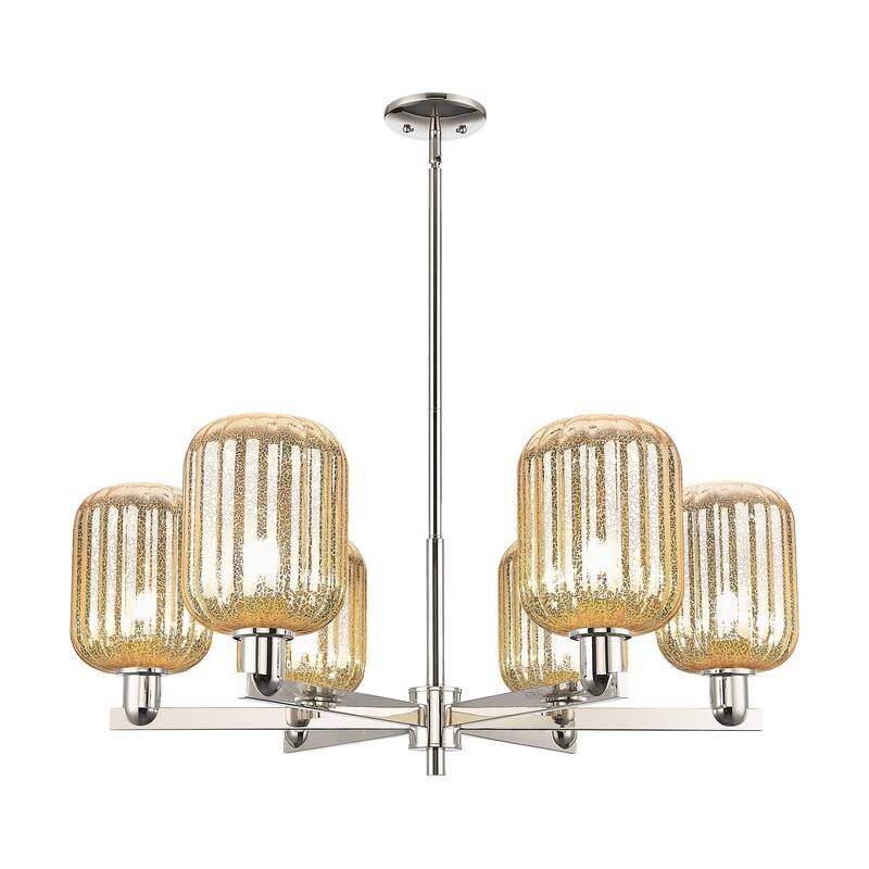 Innovations Lighting Downtown Urban - Preston - 6 Light 24" Jar Shade Stem Hung Chandelier