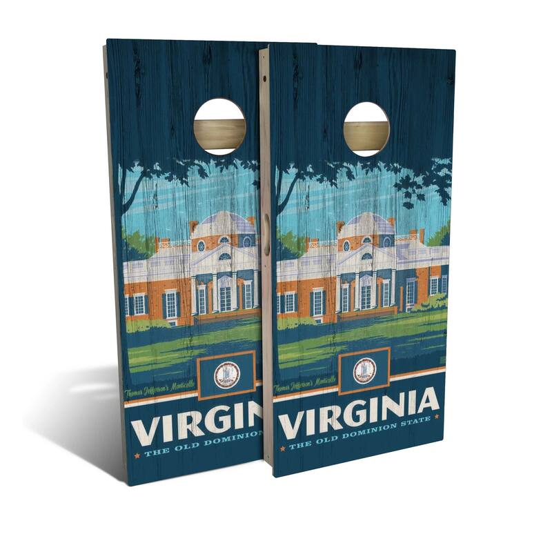 Virginia State Pride Outdoor Cornhole Board Set - Board Wraps Only - Include Carrying Case