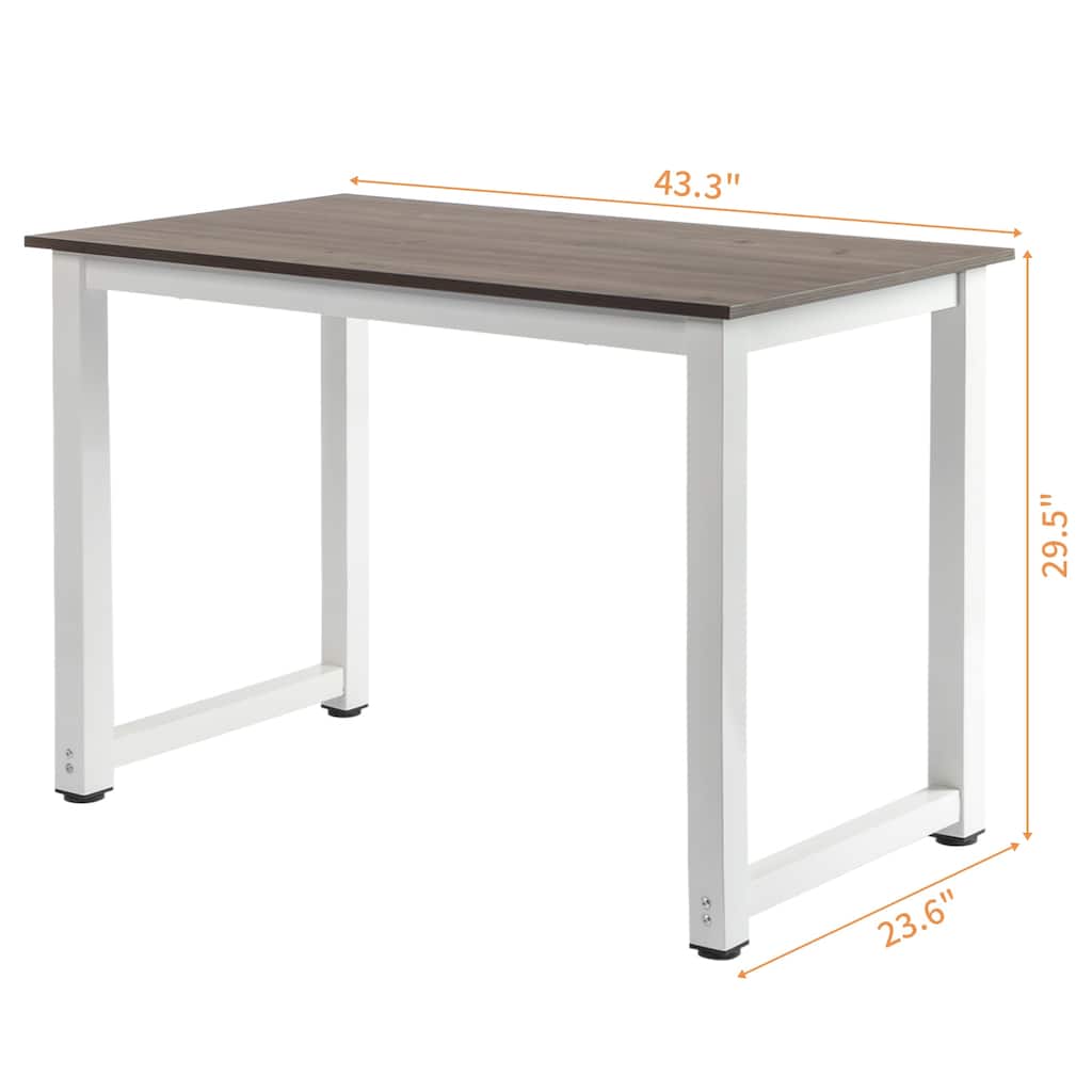 Wooden Computer Desk High Strength Compact Study Table for Home Office and School Gray Finish