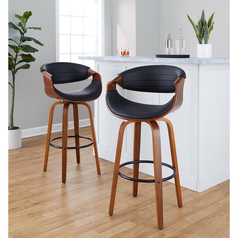 Carson Carrington Kanteborg 30" Fixed-Height Bar Stool with Round Footrest (Set of 2)