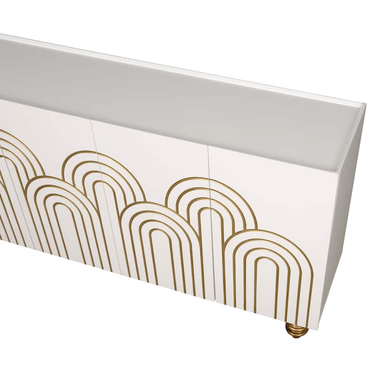 Modern Fluted Sideboard Buffet with Storage