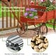 preview thumbnail 9 of 30, Gymax Garden Plant Planter Wooden Wagon Planter W/ Wheel Garden Yard - 24.5'' x 13.5'' x 24''
