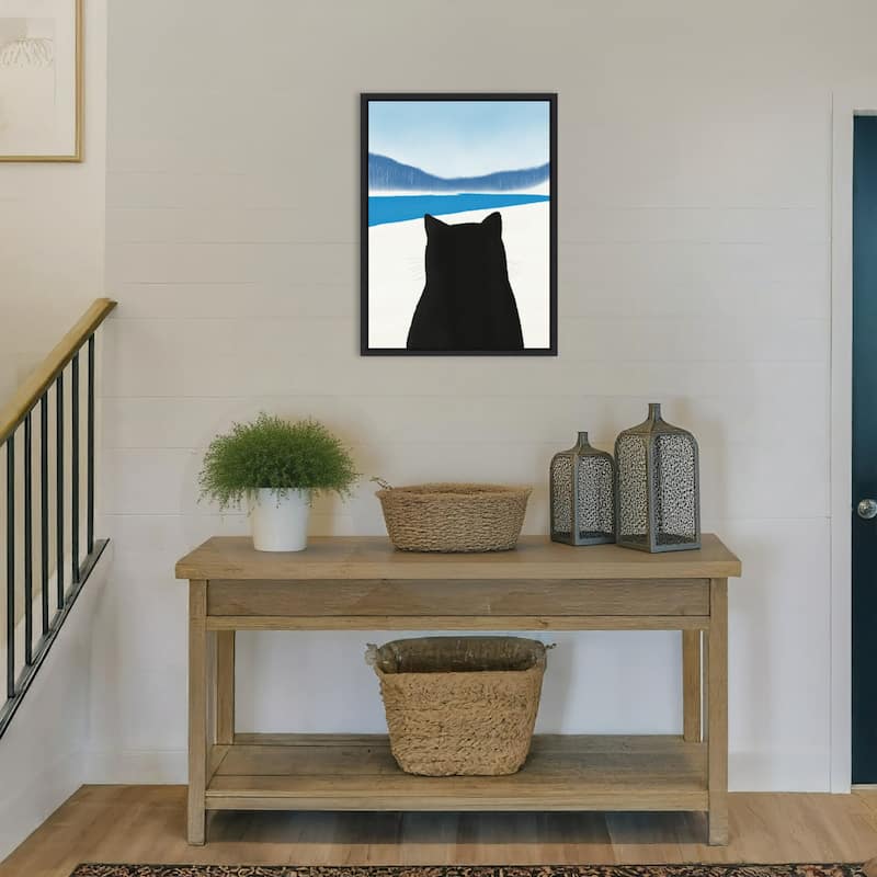 Car Fur Portrait by Little Dean Framed Canvas Wall Art