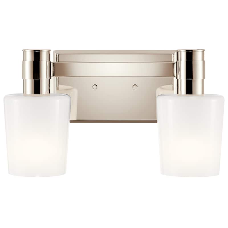 Adani 14.5 in. 2-Light Bathroom Vanity Light with Opal Glass