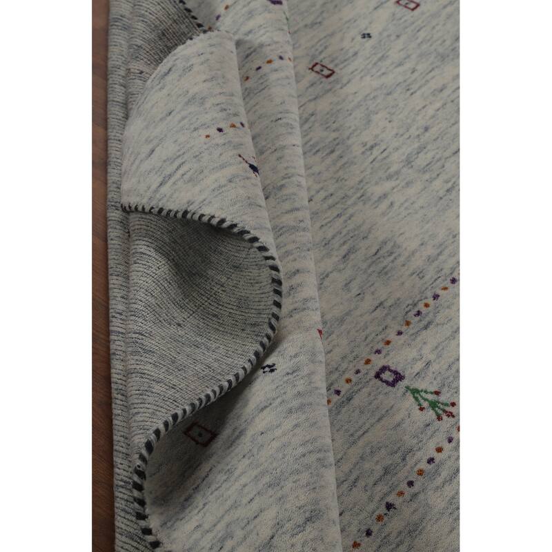 Hand Knotted Oriental 100% Wool Carpet Tribal Animal Pictorial Beige & Ivories Gabbeh Area Rug - 7' 11'' X 5' 2''