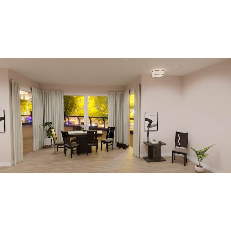 Renzo 2-Light Matte Black Semi-Flush Mount