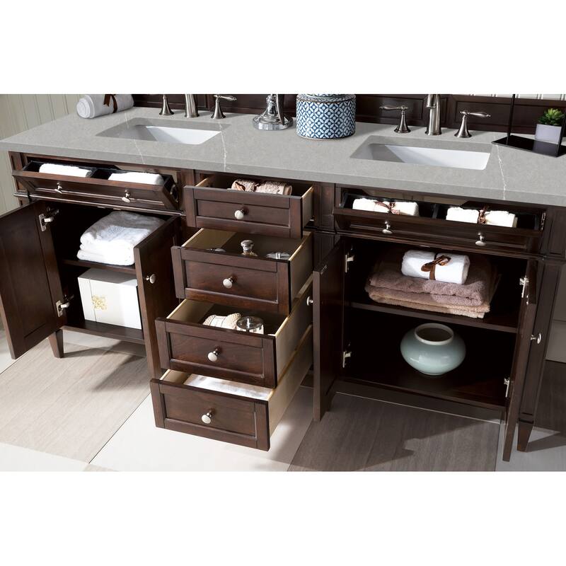 James Martin Vanities Brittany 72" Double Vanity, Burnished Mahogany