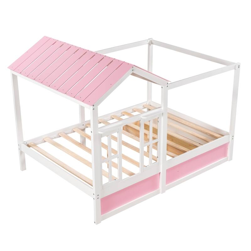 Merax House Bed with Roof, Window and Drawer