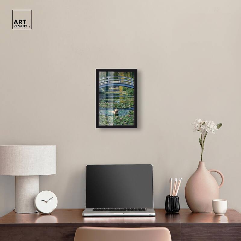 The Pond Under the Bridge Shadowbox by Art Remedy