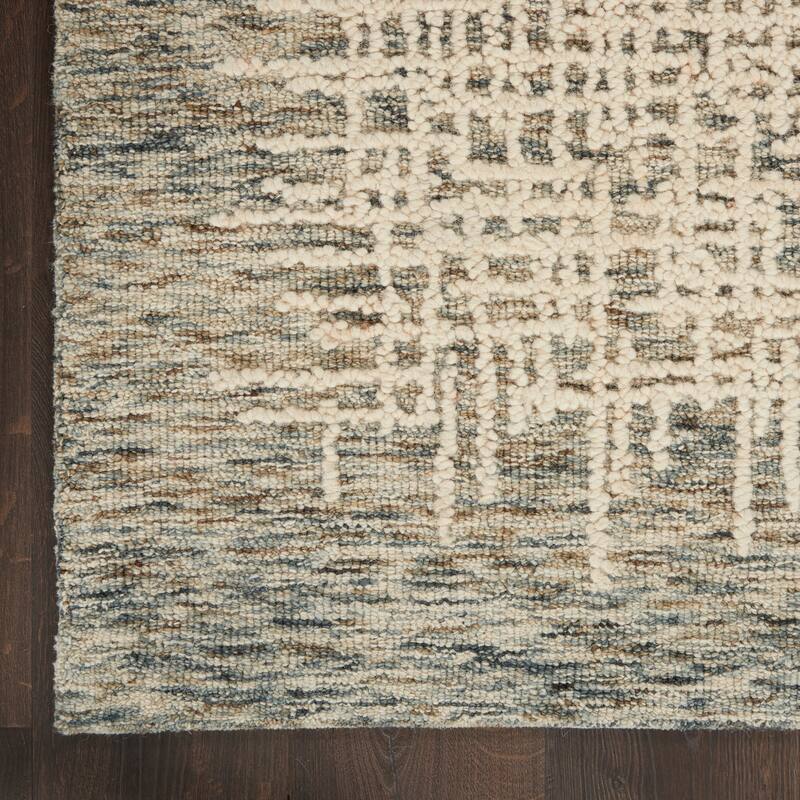 Nourison Vail Textured Wool Modern Crosshatch Area Rug
