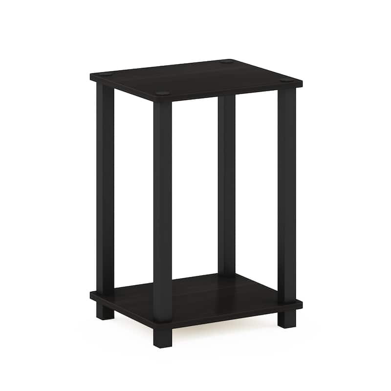 Furinno Simplistic Compact Bedside Table, Nightstand, Black Espresso/Black - Black Espresso/Black