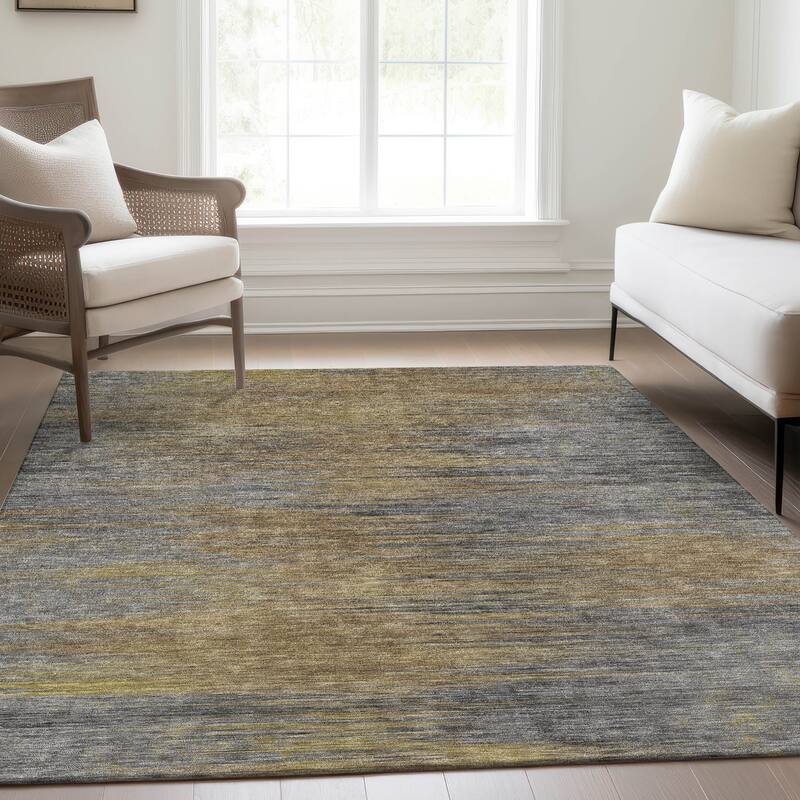 Machine Washable Indoor/ Outdoor Chantille Solid Ombre Rug