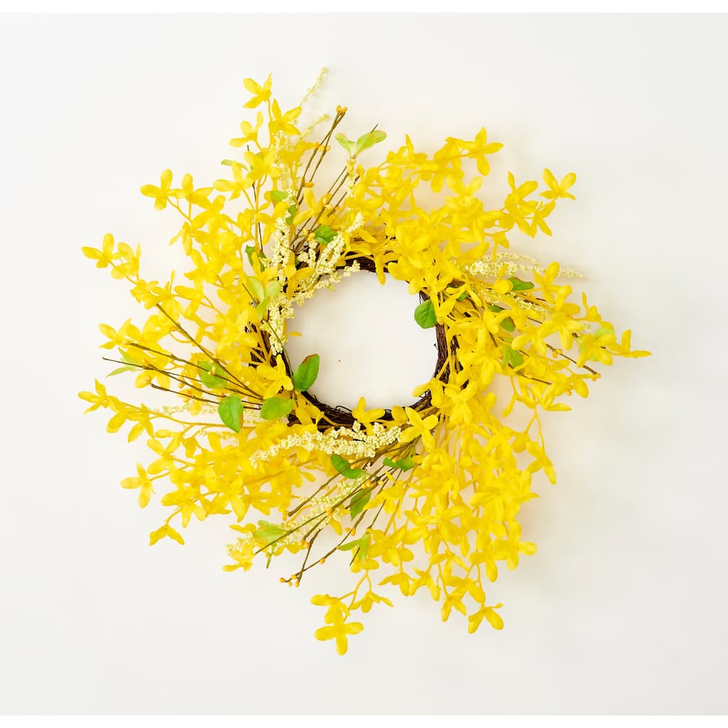 20" Artificial Forsythia Wreath - 20
