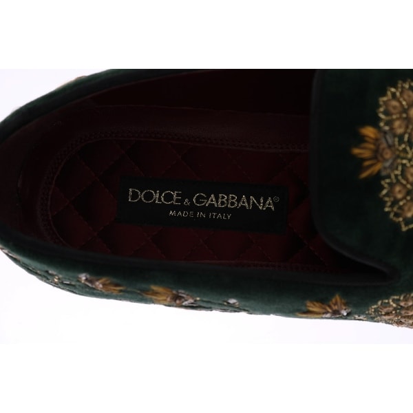 green and gold loafers