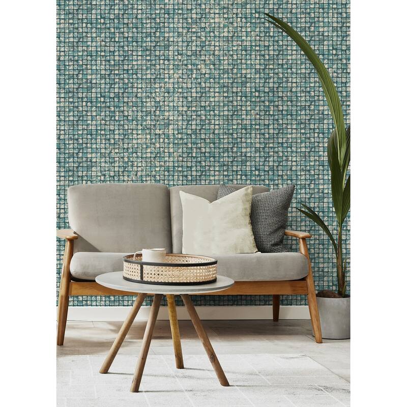 Advantage Kingsley Blue Tiled Wallpaper