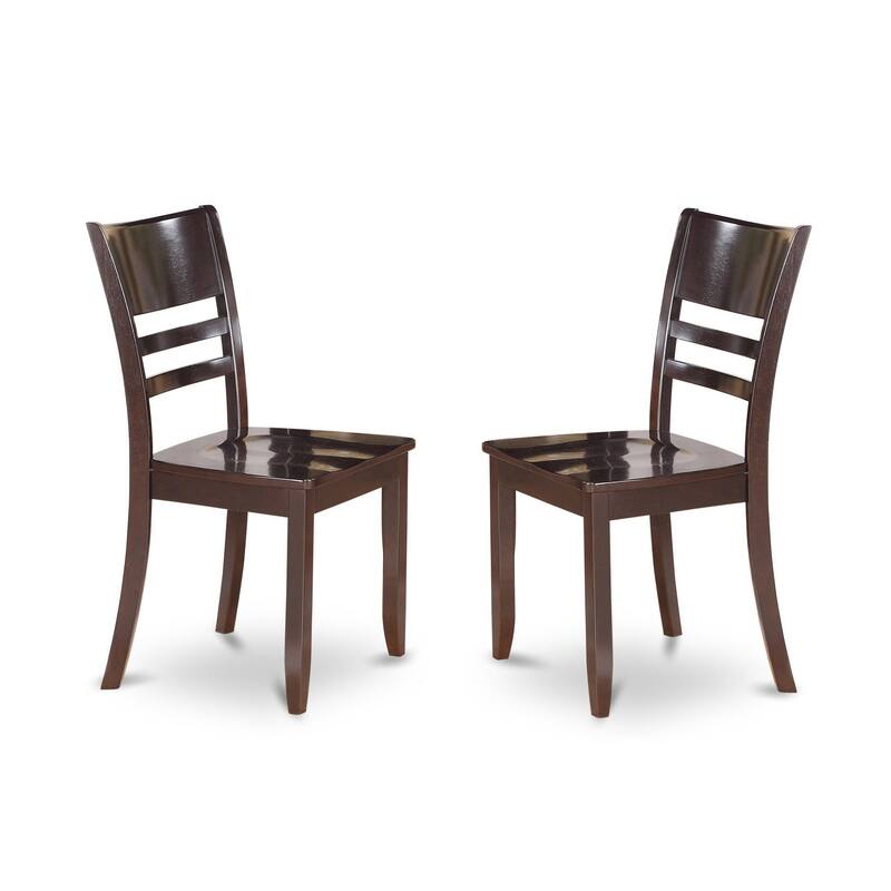 HomeStock 7-Piece Square Cappuccino Finish Solid Wood Top Dining Table with 6-Chairs with Lattice Back
