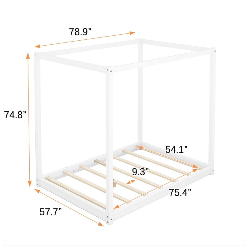 Canopy Platform Bed with Support Legs