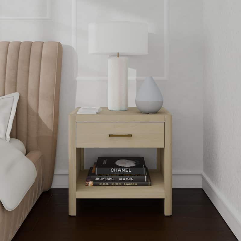 NPD Furniture Trevin Nightstand with 1 Drawer and Open Shelf